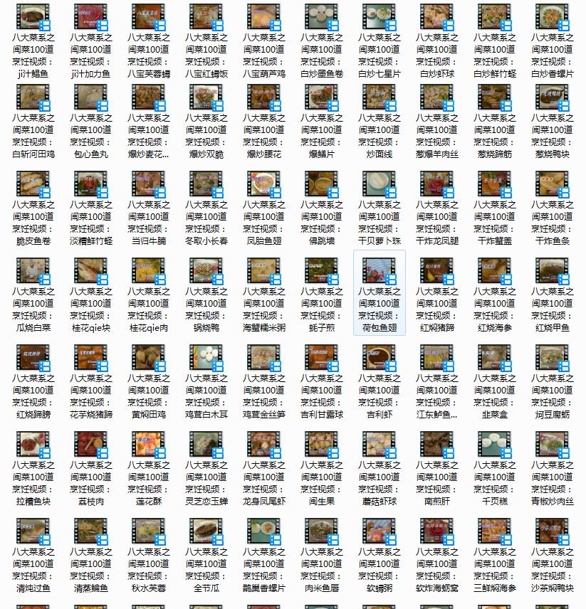 中国美食八大菜系之闽菜经典菜谱100道烹饪视频教学
